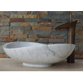 Guangxi white round marble vessel sink